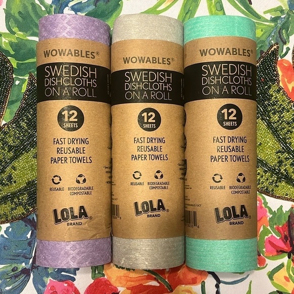 Brand New Pack of 3 Rolls Swedish Dishcloths Reusable Paper Towels Fast Drying - Picture 10 of 10